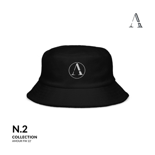 BLACK TERRY BUCKET HAT